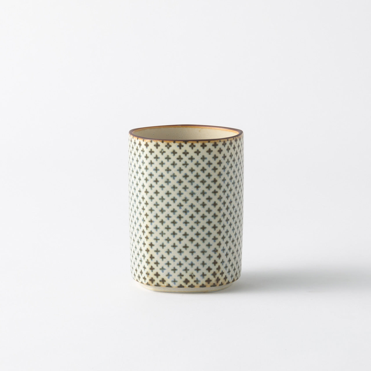 小紋茶器 五角湯呑 十文字
