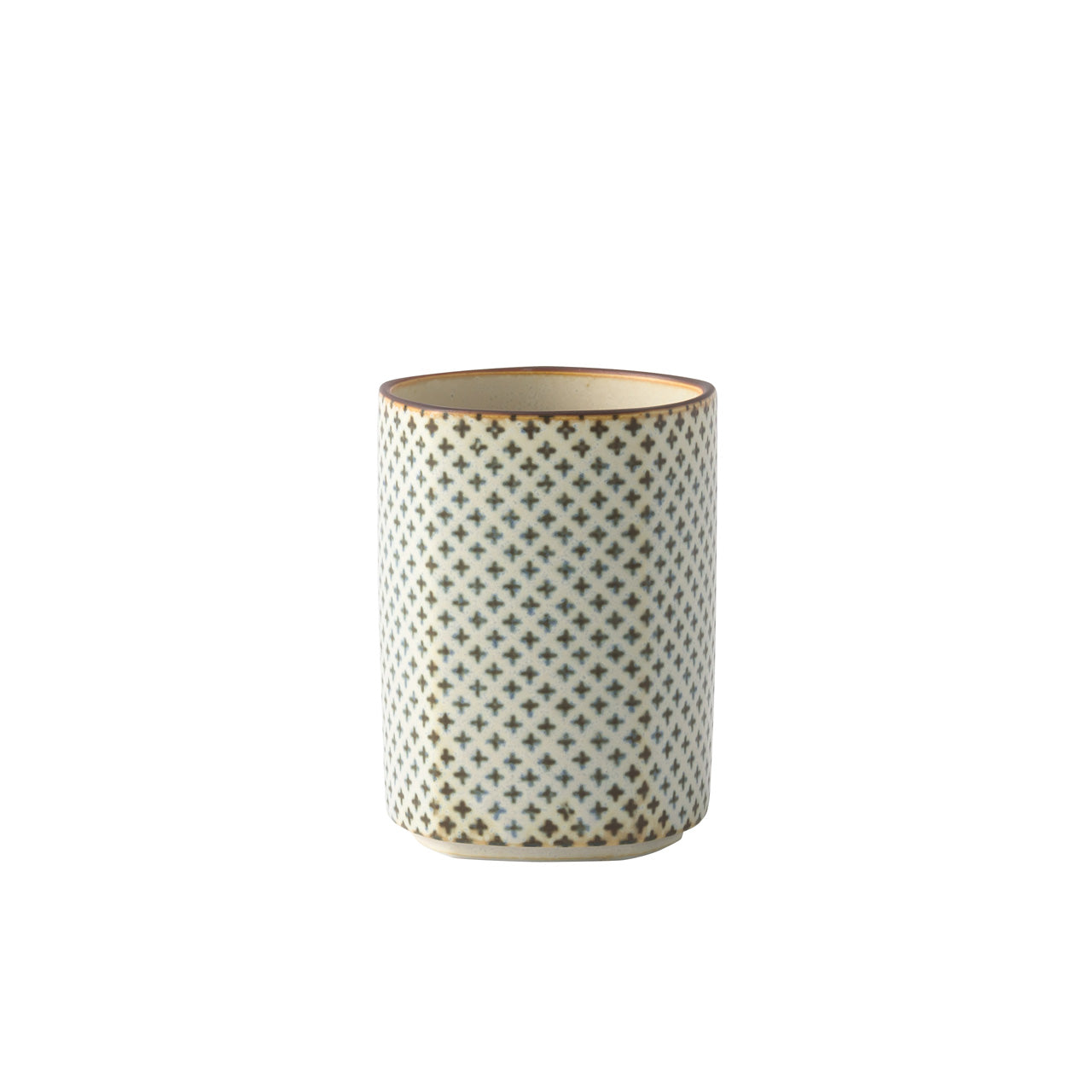 小紋茶器 五角湯呑 十文字