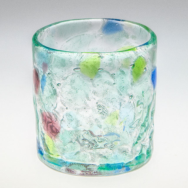波の花 ロックグラス エメラルドグリーン