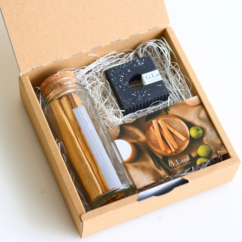 Palo Santo Bottle & Eco Stone Holder set