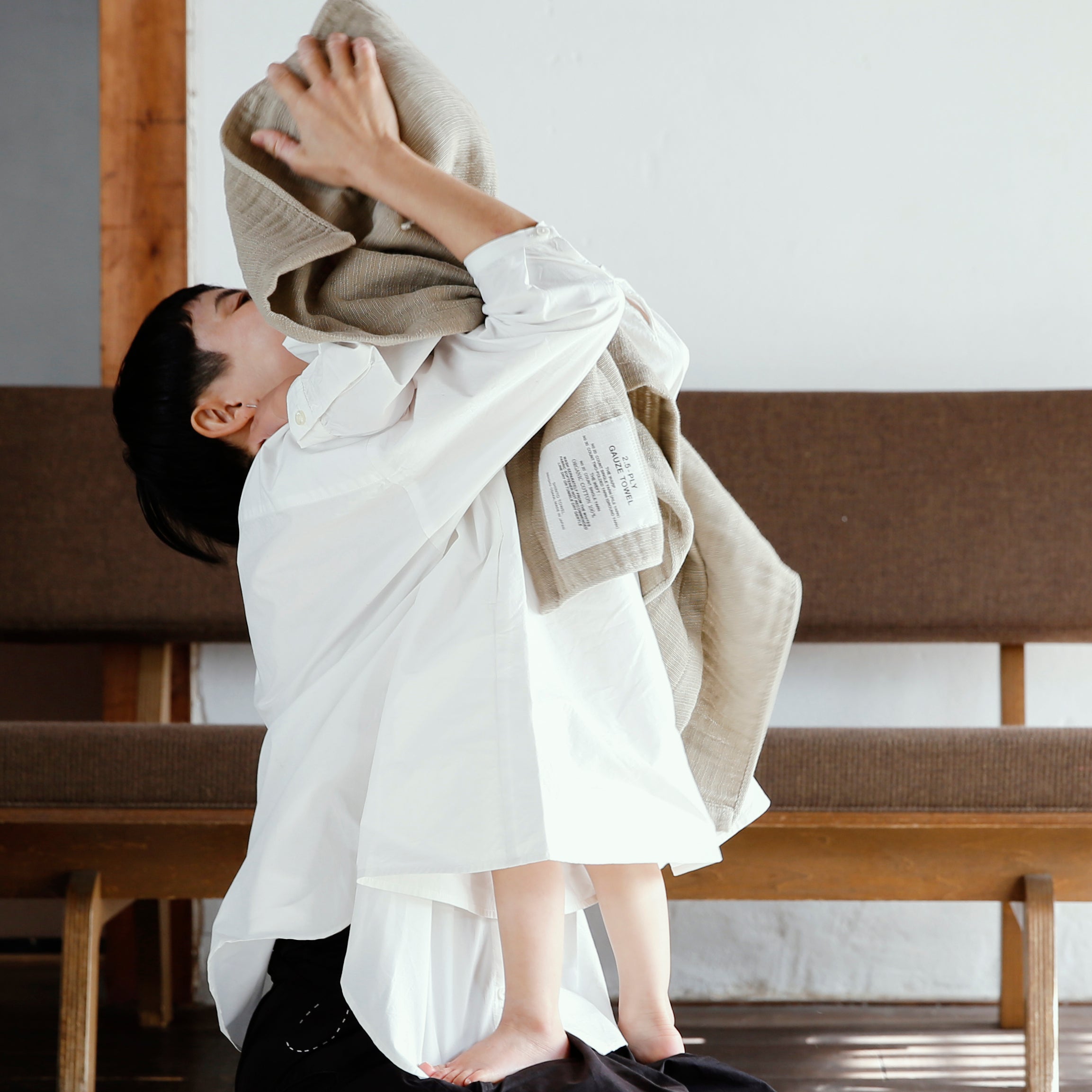 2.5-PLY GAUZE/BATH TOWEL_MとHANDY TOWELの2色セット
