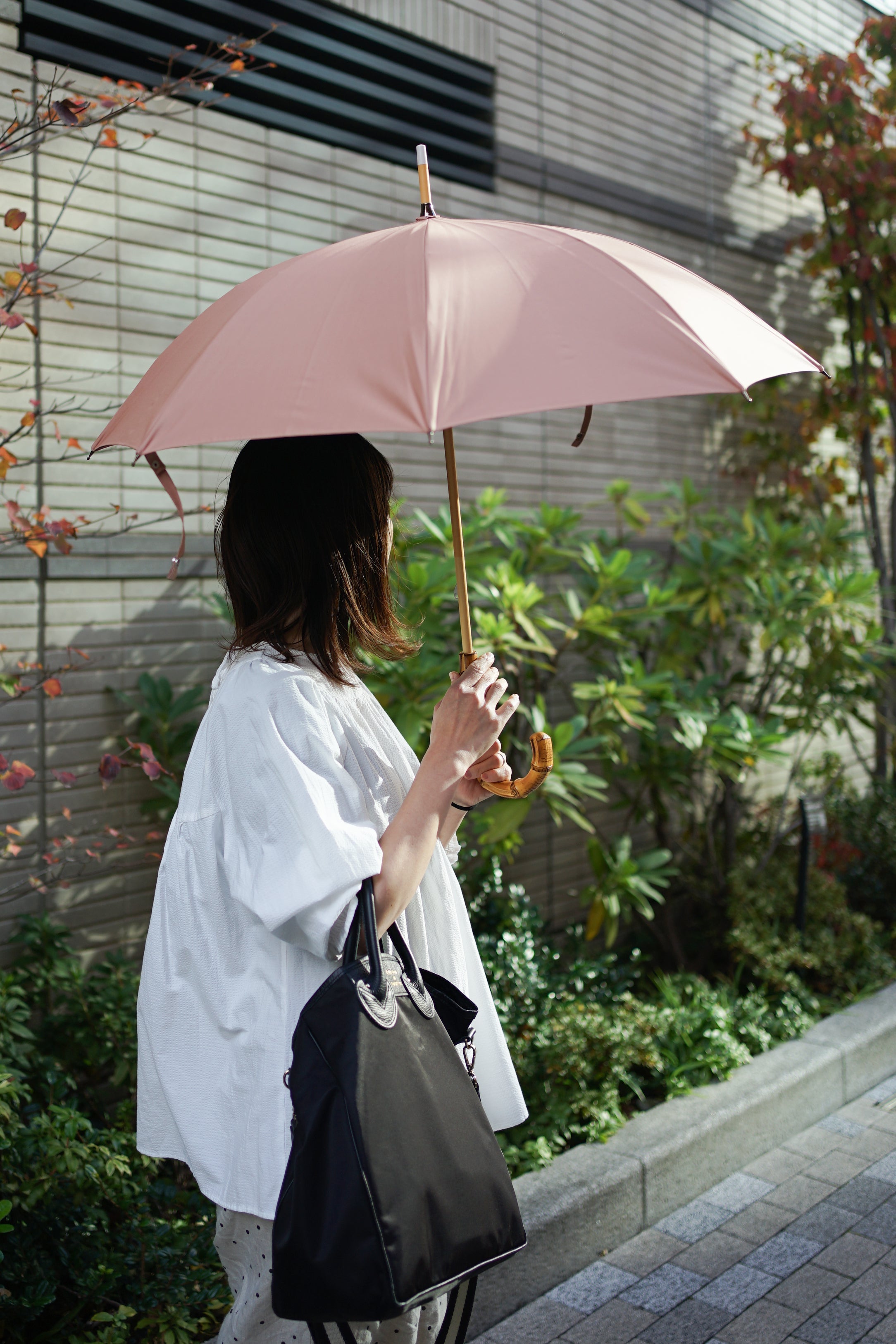 コットンローンシェード 長傘 50cm 8本骨（日傘・晴雨兼用・一級遮光）