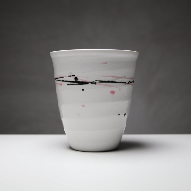 掛け釉 モノトーン・フリーカップ（L）~ピンク~