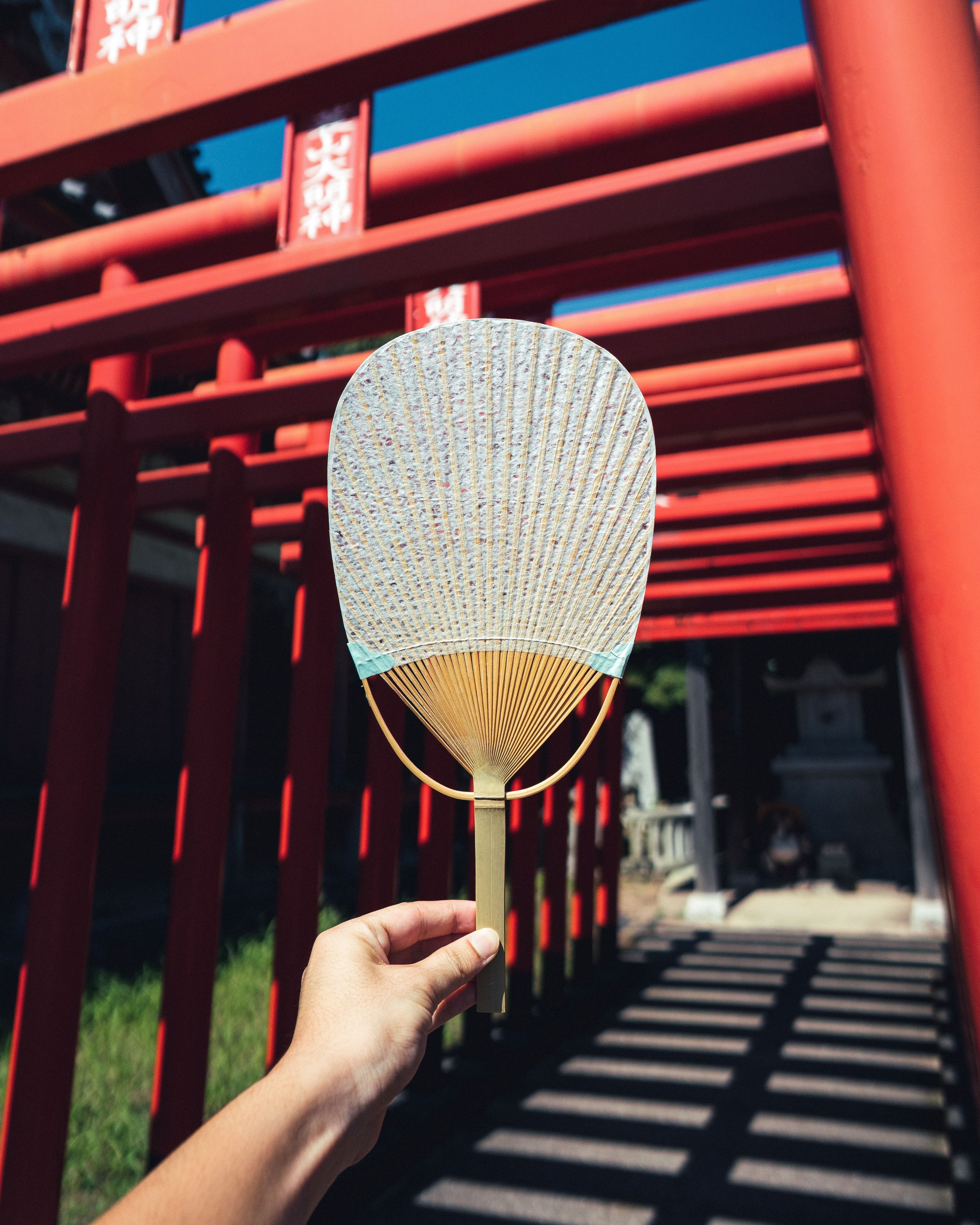 丸亀うちわ　小判型（落水）
